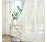 TERLYTEX Cortinas translúcidas con salpicado Metalizado, Brillantes, con Dobladillo para Barra, para salón, filtrado de luz, privacidad, 2 Paneles, Color marrón Topo y Dorado, 132 x 213 cm