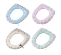 Térmica Para Inodoro | 4 Piezas De Accesorios De Baño Para Invierno | Almohadilla Para Asiento De Inodoro - Para Dueños Inquilinos Cuarto Invitados Casa Vacaciones Apto Hotel