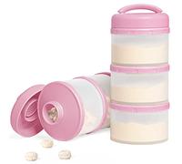 Termichy Apilable Dispensador Leche en Polvo Bebé y Cereales, 2 Paquetes (bebe rosa)