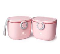 Termichy Dispensador de fórmula para bebés, contenedor dispensador de fórmula portátil para viajes, actividades al aire libre para bebés, 250g (rosa, 2 paquetes)