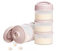 Termichy Dispensador de leche en polvo para bebé, contenedor apilable para fórmula de bebé, paquete de 2 unidades (rosa claro)
