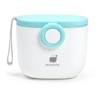 Termichy Dosificador de leche en polvo, dispensador de leche en polvo, 250 g, recipiente portátil hermético para viajes, con raspador y cuchara (azul bebé, 1 unidad)