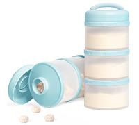 Termichy Dosificador de leche en polvo para bebé, apilable, caja de almacenamiento de leche en polvo, 2 unidades (azul claro)