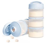 Termichy Dosificador de leche en polvo para bebé, apilable, caja de almacenamiento de leche en polvo, 2 unidades (azul niebla)