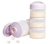 Termichy Leche en polvo para niños, apilable, recipiente para leche en polvo, 2 unidades (morado claro)