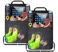 Termichy Protector del asiento para coche- Funda Trasera con Protección de Ruedas con Organizador Trasero- Protector de Asiento Trasero (A 2PC)