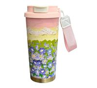 Térmico Coffee Taza, insulated Travel Tumbler, Flower Tea Cup, Drink Modes, Leak-Proof Lid with Lanyard, For Hot and Cold Drinks, Outdoor Camping, Offices, or Home Use