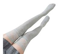Térmico Hombre corte muslo superior rodilla calcetines largos algodón medias cálidas Polar Térmico Efecto Transparente, gris, Talla única