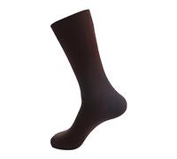 Térmico Negro Hombres Calcetines largos de tubo de otoño e invierno Calcetines de algodón peinado opaco Plano para hombre, café, L