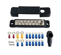 Terminal Block - 12 Position Power Rail Strip, Row Distribution Bar, Protective Safety Cover, Marine Grade Hardware, Electrical Wiring Accessory, 600V 15A Unit For Boat Automotive RV