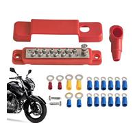 Terminal Block Distribution - 12 Position Rail Strip, Electrical Terminal Strip with Protective Cover, ABS Connector with Insulated Design, Marine Electrical Component with Secure Mo