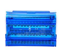 Terminal Block Distribution Box | 4 - Level Single Phase with Transparent Particle Cover | 125A 500V DIN Rail Mount | 4 Input 56 Output for Electrical Cabinets