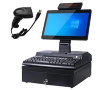 Terminal caja registradora con pantalla táctil para comercio minorista de 15,6 pulgadas, caja registradora, impresora integrada de 58 mm, caja registradora para empresas y negocios A-8+256GB