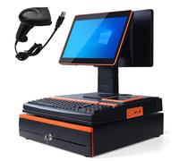 Terminal caja registradora con pantalla táctil para comercio minorista de 15,6 pulgadas, caja registradora, impresora integrada de 58 mm, caja registradora para empresas y negocios F-8+128GB