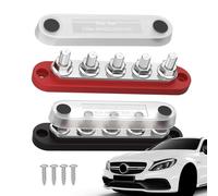 Terminal de barra marina - Distribución de energía automotriz, panel de conector de batería compacto | Barra de autobús eléctrica roja negra para coche de coche RV, terminal de puesta en T