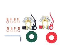 Terminal de batería Conectores de 4 vías de liberación rápida | Juego de abrazaderas positivas negativas de aleación de cobre | Kit de 13 piezas para audio de automóvil/marino /