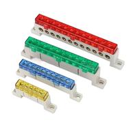 Terminal de cable cero, caja de distribución de 3/4/5/6/7/10 orificios, bloque de terminales, barra de cobre a prueba de polvo, barra colectora tipo puente con cubierta(8Pin-red)