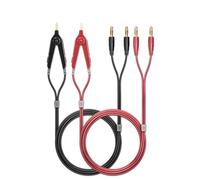 Terminal de cables de prueba de medidor P70075A, Clips Kelvin, cables a conectores Banana de 4mm, chapado en oro, 1,2 m/3,94 pies for DMM
