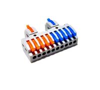 Terminal de conexión rápida Conector de cable compacto rápido con enchufe eléctrico 28-12 AWG, conector, bloque conexión cableado acoplamiento, 1 pieza(2x10)