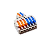 Terminal de conexión rápida Conector de cable compacto rápido con enchufe eléctrico 28-12 AWG, conector, bloque conexión cableado acoplamiento, 1 pieza(2x6)