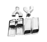 Terminal de Escape Silenciador Cuadrado De Parachoques Para Range Para Rover Executive, Conversión Escape 2013, 2014, 2015, 2016, 2017, SVO Punta Cola(Plata)