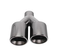 Terminal de Escape Tubo De Escape Silenciador, Entrada 2,5 Pulgadas, Salida 4, Garganta Doble, Punta Enrollada, Universal Para Coche Salida escape(bien)