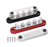 Terminal de la barra de autobús - Studs de unión negro rojo SET | Kit de bloques de terminales de alto amplificador, bloque de distribución de barras de batería para el de energía de tierra