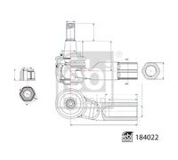 Terminal de la barra de dirección Eje delantero, izquierda 184022 FEBI BILSTEIN