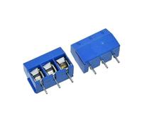 Terminal de tornillo PCB 5,0 mm 2/3P 100 UDS | Surtido de conectores de empalme rojo, azul, verde y negro(3p Blue,Copper feet)