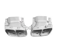 Terminal Escape 1 Par Tubos Escape Cuadrados Para Mercedes Para Benz W176 W177 A45 CLA45 X156 GLA45 Tubo Silenciador Acero Inoxidable(Plata)