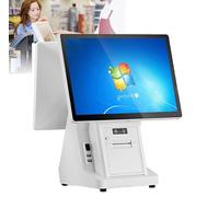 Terminal POS para minoristas y restaurantes para pequeñas empresas, sistema POS, doble pantalla táctil de 15,6 pulgadas, ángulo de pantalla ajustable