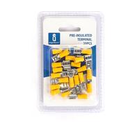 Terminal preaislado FDD2-250, amarillo, 20 uds./blíster, ideal para conexiones eléctricas y optimización de circuitos.