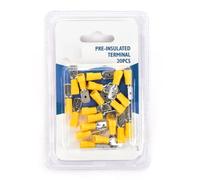 Terminal preaislado MDD5.5-250 amarillo, perfecto para conexiones eléctricas seguras. Viene en blíster de 15 unidades, asegurando durabilidad y eficiencia en tus proyectos.