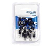 Terminal preaislado negro RV 3.5-5, 15 unidades por blíster, ideal para conexiones eléctricas seguras y rápidas.