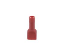 Terminal rojo plano aislado hembra reforzado en bolsa, 6,35 mm x 0,8 mm, 0,3 a 1,5 mm2, lote de 15 unidades