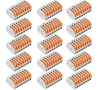 Terminales de 5 pines, 15 unidades, pinzas de cable eléctricas con terminales enchufables, PCT-218, 10,5 g por pieza, color naranja, ignífugo