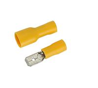 Terminales de anillo,Conector cable orejeta cobre,Conectores eléctricos 100PCS Kit conectores terminales a prueba agua con empalme(Yellow)