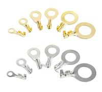 Terminales de anillo, conector cable terminal cobre, 100PCS/lote M3 M4 M5 M6 M8 M10 Conectores eléctricos engarzado(Gold,M5-100PCS)
