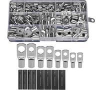 Terminales de anillo, conector de cable de terminal de cobre, 60/260 piezas Terminal de engarzado Conectores eléctricos for automóviles Surtido eléctrico de cable SC SC6-25(220PCS Silver)