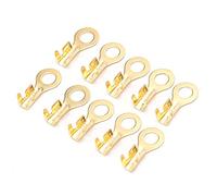 Terminales de Anillo M4 x 4.2 mm - Kit Surtido 100 Piezas de Extremos de Engarzado de Cable Prensado en Frío de Latón para Conexión y Engarzado de Cables