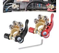 Terminales de Batería Bornes de Batería Electrodos Positivo y Negativo Tipo SAE/JIS A Conectores de Abrazaderas Liberación Rápida 12V/24V Conectores para Coches Barcos Camiones Moto 1 Par