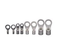 Terminales de cable de cobre 1 Uds RNB 5,5 8 14 22 38 60 80-3,7 4 5 6 8 10 12 anillo de cobre conector de Cable de lengüeta tornillo de pala Terminal de engarzado no aislado(5Pcs RNB14-10)