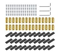 Terminales de cableado de latón de alta conductividad de 10 AWG, 60 A, juego de 30 piezas con herramienta y tubos retráctiles