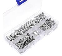 Terminales de Casquillo de Cobre, Conectores a Tope 22-10 Awg | Caja Organizadora Compacta, Acabado Plata Resistente al Óxido, para Vehículos y Reparación Doméstica