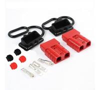 Terminales de conector SB50A de 50 amperios, 2 unidades compatibles con cable de 6 AWG para conexiones eléctricas seguras en camiones y sillas de ruedas (rojo)