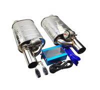 Terminales de Escape 1 Par Kit Tubo Escape Control Válvula Vacío Automóvil Silenciador Variable Remoto Acero Inoxidable Universal 63Mm Silenciador Trasero Coche(70MM C)