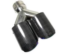 Terminales de Escape 1 Pieza Silenciador Acero Inoxidable Carbono Recto Brillante Doble Punta Igual Longitud Extremo Tubo Escape Cola Media Color Púrpura Silenciador Trasero Coche(IN 57-OUT 76)