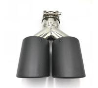 Terminales de Escape 1 Pieza Tubo Escape Doble Acero Inoxidable Para Coche Silenciador Fibra Carbono Mate Universal Silenciador Trasero Coche(ID 80-OD 89)