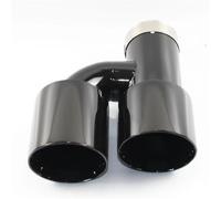 Terminales de Escape Accesorios Automóvil Tubo Escape Acero Inoxidable Y Cara Brillante Sin Marcado Tipo H Tubo Escape Borde Recto Doble Salida Cola Tubo Escape(60mm out 76mm)