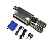 Terminales de Escape Silenciador Coche Escape Acero Inoxidable Control Válvula Eléctrica Kit Tubo Ángulo Ajustable Boquilla Carbono Silenciador Trasero Coche(LEFT 63MM B)